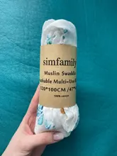[Simfamily]-Manta suave 100% algodón para bebé, saco de dormir para bebé, funda para cochecito, colchoneta de juego, muselina, 1 pieza