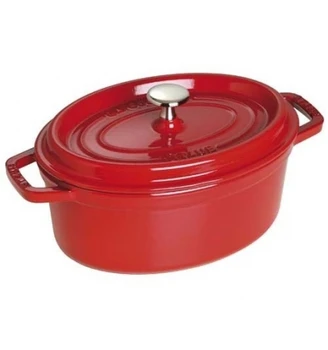 

Casserole Oval cast iron 31cm red cherry