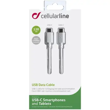 

1,2 m data cable USB-C / USB-C White-CELLULAR LINE White