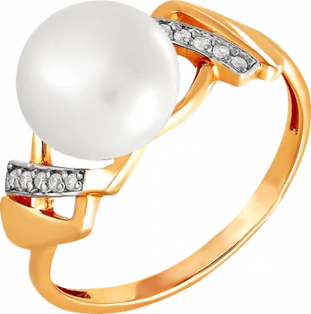 

Примаэксклюзив ring with pearls and cubic zirconia in red gold