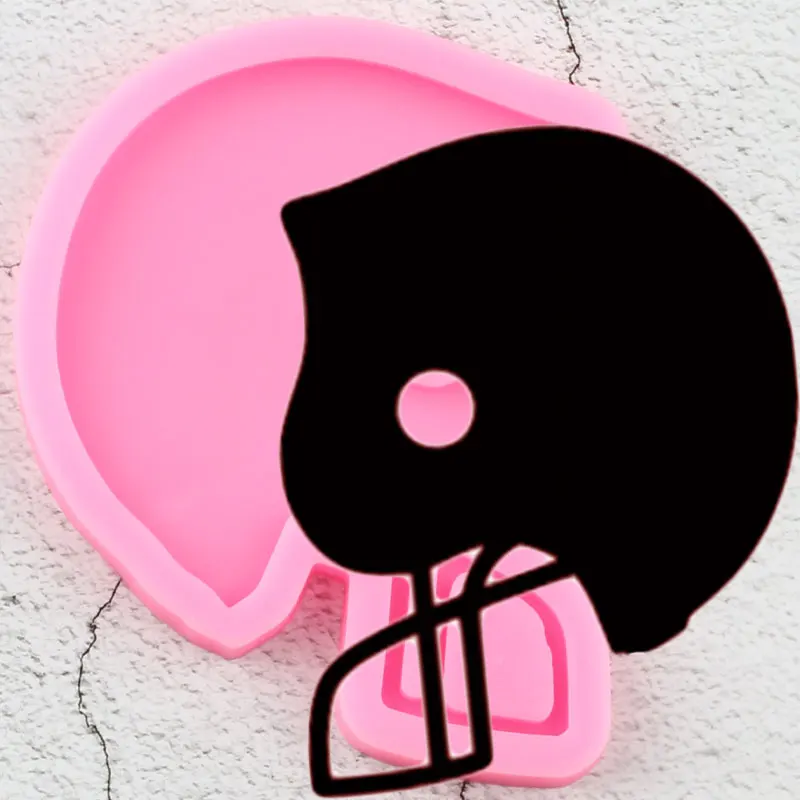 Shiny Football Helmet Silicone Mold Jewelry Making Epoxy Resin Mold