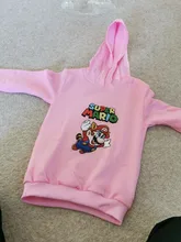 Mario Bros niño sudaderas con capucha 3-14T Harajuku de impresión de dibujos animados traje de lana de primavera y otoño cómodo Tops niños Anime Super matrícula de la ropa de bebé