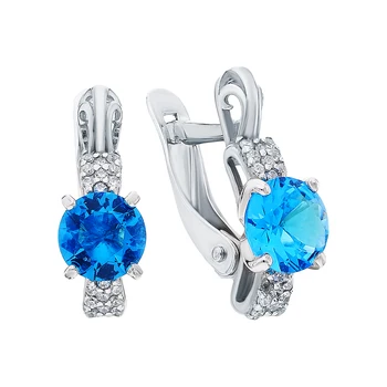 

Silver earrings with cubic zirconia sunlight sample 925 test