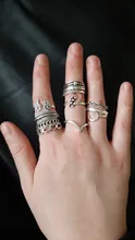 Tocona 12 unids/set plata Vintage Color corazón conjunto de anillo para las mujeres encanto Luna de ala anillo de boda geométrica de la joyería 14821