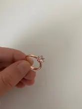 Clásico seis garra anillo de Color dorado AAA Austria anillos de boda con cristal para novia regalo de Navidad joyería de las mujeres, anillo de compromiso