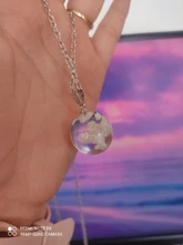 Collar con colgante de Luna y Bola de resina transparente para mujer, collar con cadena de nubes azules y blancas, regalos de joyería para niña