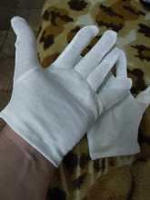 Guantes de trabajo de algodón blanco para hombre, manoplas para manos secas, guantes de SPA con película de manejo, guantes de inspección de ceremonia, guantes de tela, guantes de moneda