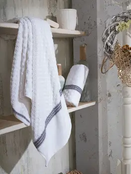 

THE BIG SHAVE Luxury White Face Towels Turkish Cotton | Highly Absorbent Hotel spa Collection Bathroom Towel