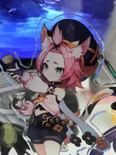 Genshin-figura de Anime de impacto Diluc Venti Klee Keqing Qiqi, soporte acrílico, modelo de placa, decoración de escritorio, señal de pie, llavero de ventilador, regalos