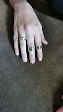 Anillos abiertos de Metal con letras Punk para mujeres y hombres, joyería de fiesta, regalos con letras, Color plateado, Vintage