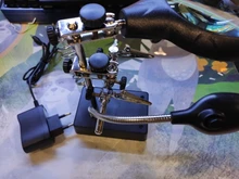 Lupa de soldadura con luz LED, lente auxiliar de 3.5X-12X, lupa de escritorio con Clip auxiliar, reparación de soldadura a tres manos