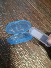 Cepillo de dientes de silicona para dedos de bebé + caja, cepillo de dientes de silicona suave transparente para niños, cepillo de limpieza de goma para bebés