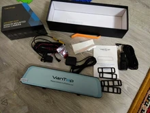 VanTop-Cámara de salpicadero HF12TQ para coche, espejo de 12 pulgadas, 4K, Control por voz, pantalla completamente táctil, cámara de visión trasera, GPS, impermeable, visión nocturna