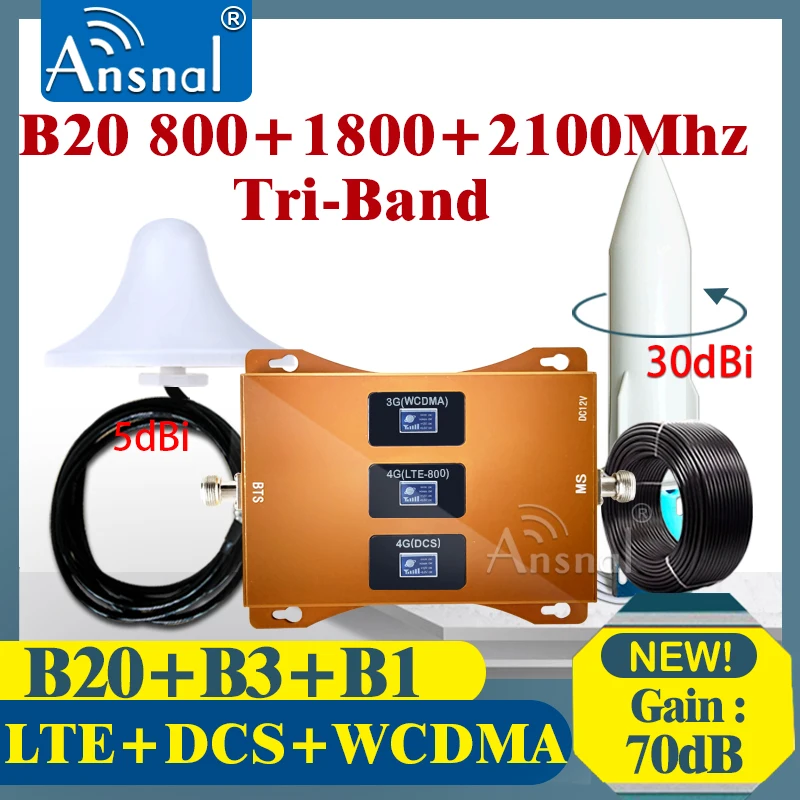 New!!4G Cellphone Repeater B20 800 1800 2100Mhz