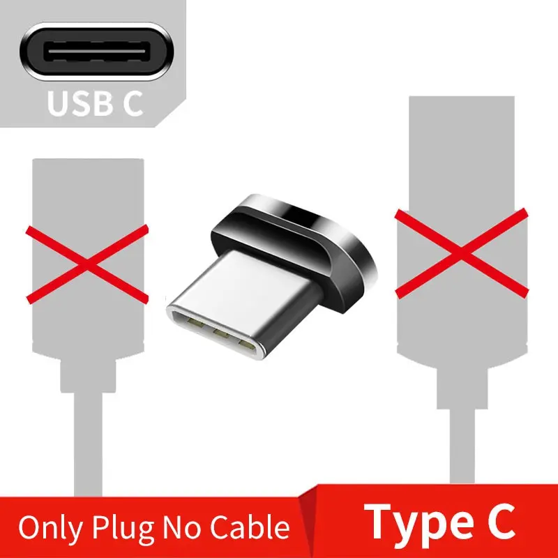 Магнитный Micro USB кабель для iPhone samsung, кабель для быстрой зарядки и передачи данных, Магнитный зарядный кабель usb type C, 3 м, кабель для мобильного телефона - Цвет: Only Type C Plug