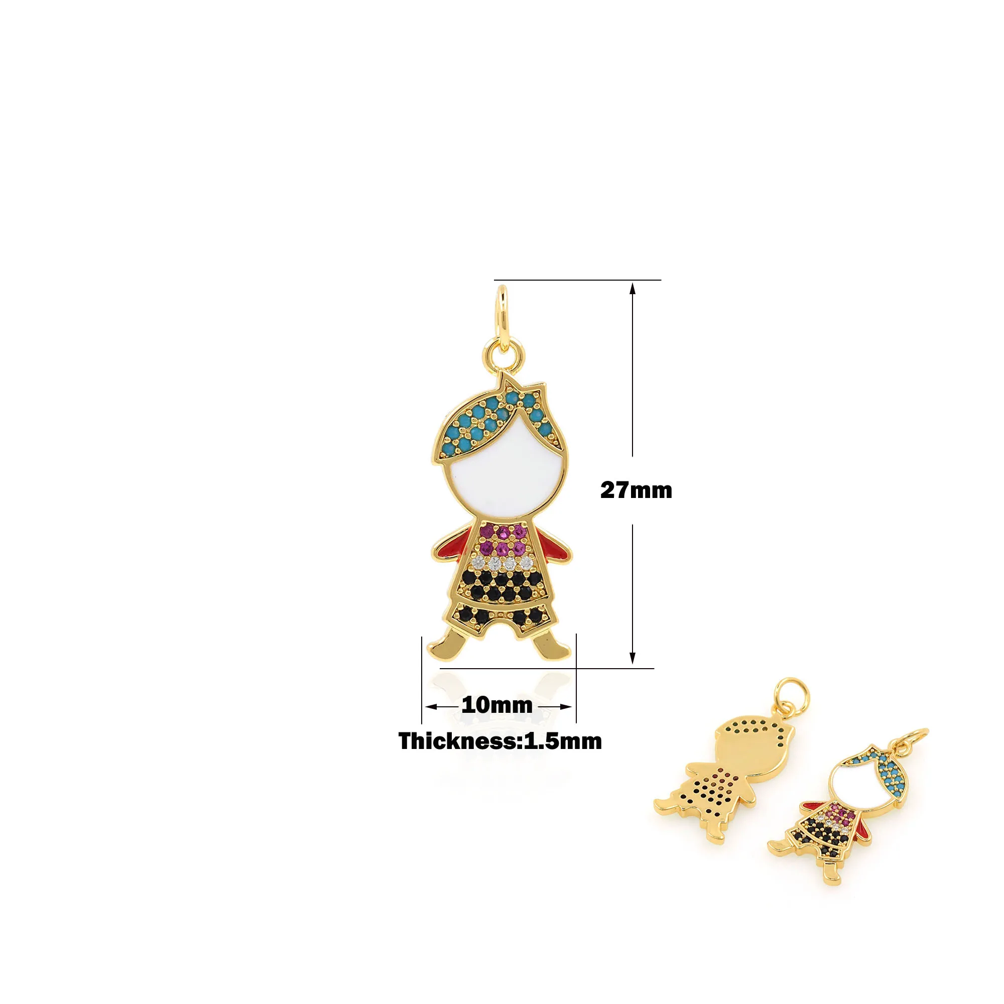 

Fashion Hot Sale New Girl Boy Pendant Ladies Girls Children Copper Zircon Charm Party Birthday Jewelry Gifts DIY Jewelry Making