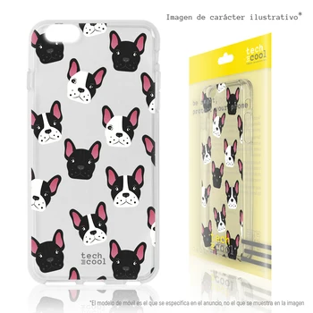 

FunnyTech®Stand case for Xiaomi Mi A2 Silicone L Mini French Bulldogs Clear