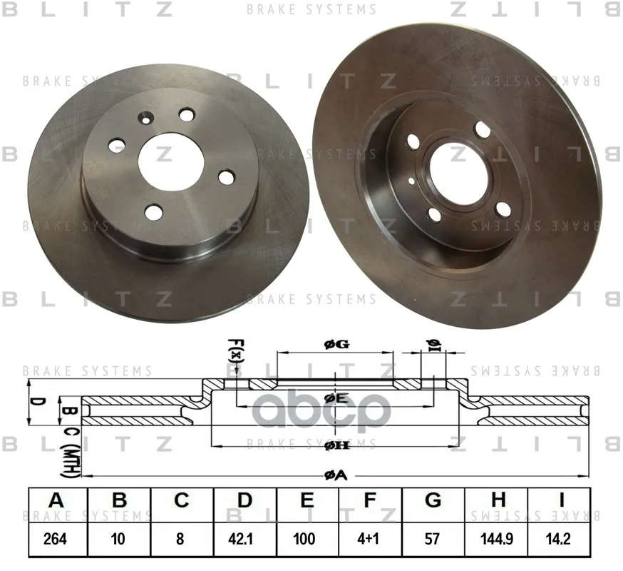 Диск Тормозной Opel Astra/Meriva/Combo 01- Blitz арт. BS0207