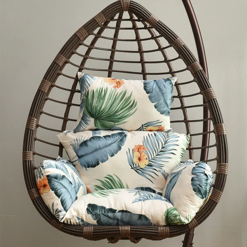 

Floral Printed SwingRocking Chair Seat Cushion Hanging Basket Back Pads Balcony Garden Hanging Hammock Cushioning (No Chair)