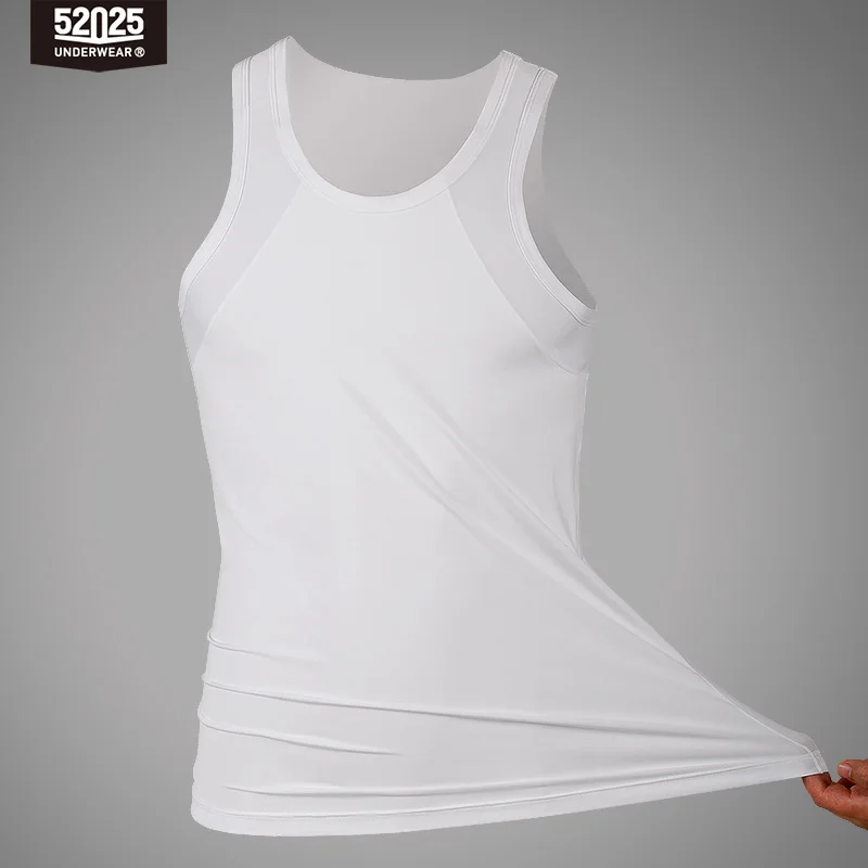 52025 Men Vest Tank Top Modal Silk Mesh Comfortable Summer Breathable Singlet Sleeveless Cool Vest Men Tanktop Men Underwear