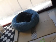 Cama de Gato supersuave, 14 colores, redonda, mullidas de gato, cesta para dormir, larga felpa, cálida, alfombrilla para mascotas, perrera ligera de tacto cómodo
