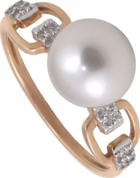 

Примаэксклюзив ring with pearls and cubic zirconia in red gold