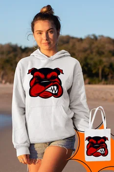 

Angemiel Wear Red Dog White Women 'S Hooded Sweatshirt Bags Kombin