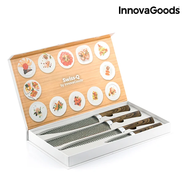 InnovaGoods Swiss · Q Namiutsu набор ножей из дерева и камня(4 шт