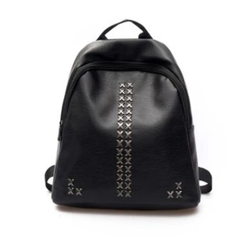 

New style PU leather backpack casual rivet backpack