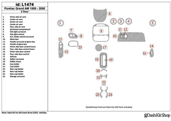 

Interior lining for Pontiac Grand Am 1999-2000. Set L1474.