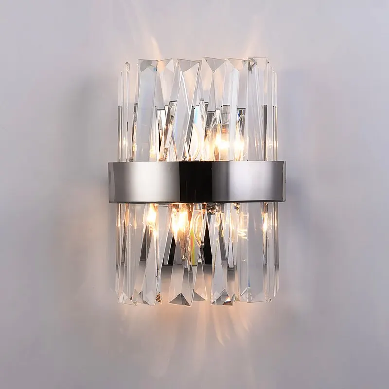 Biewalk Crystal Wall Lamp Luxury Living Room Background Lighting Nordic Modern Simple Staircase Corridor Bedroom Bed Suitable | Лампы и