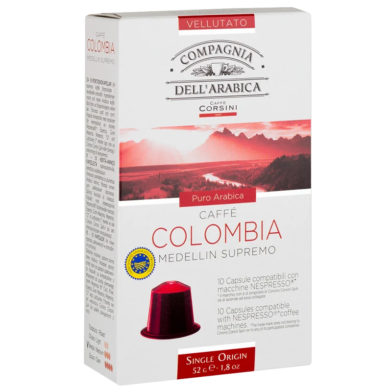 Coffee capsules Nespresso®Compagnia dell'arabica Colombia Medellin supremo 52g (10x5.2g)