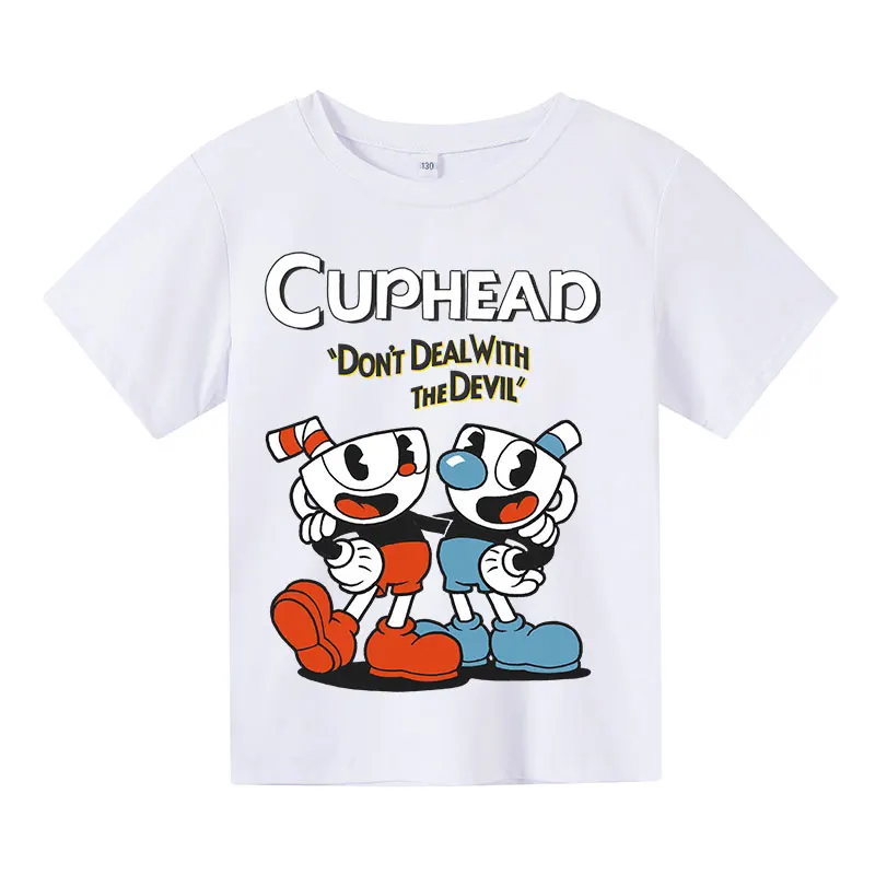 t-shirt for kid girl	 2022 Summer T-Shirt Girls boys cute cuphead Cartoon Print kids Clothes Fashion Harajuku Children'S Clothing T Shirt t shirt green child	 Tops & Tees