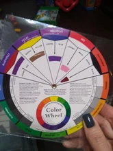 Tarjeta de papel colorido profesional, rueda de mezcla de colores de diseño de tres niveles, guía circular central redonda, gira tatuajes, pigmento de uñas, 12 Uds.