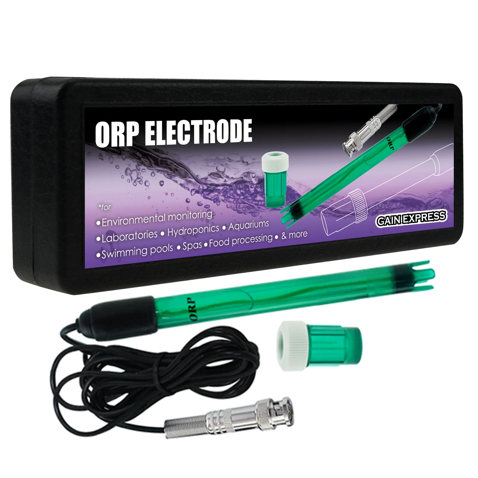 ORP Redox Electrode BNC Type Connector Replacement Probe 300cm Cable For Tester Meter Aquarium Equipment Water Tester water tester ph electrode probe