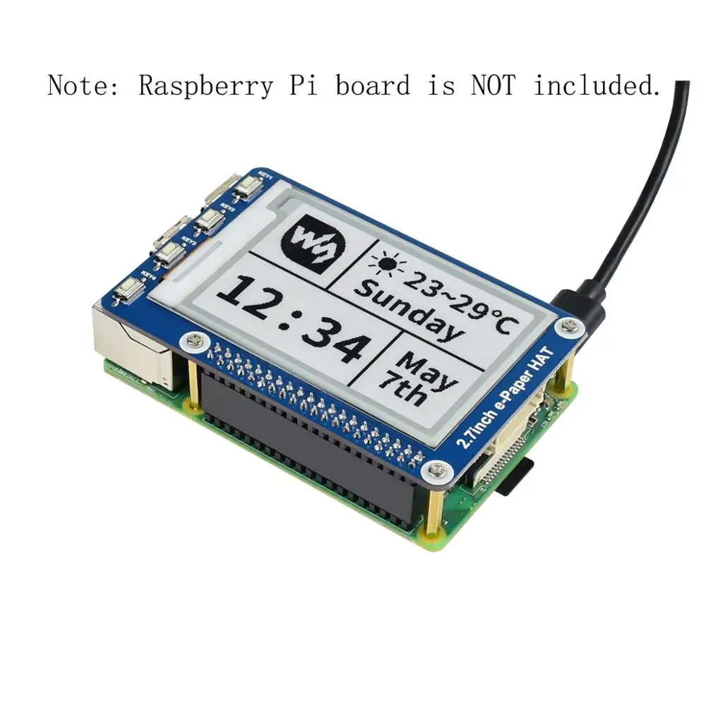 2.7inch Spi E-paper E-ink E Paper Display Screen Module Hat For Raspi ...