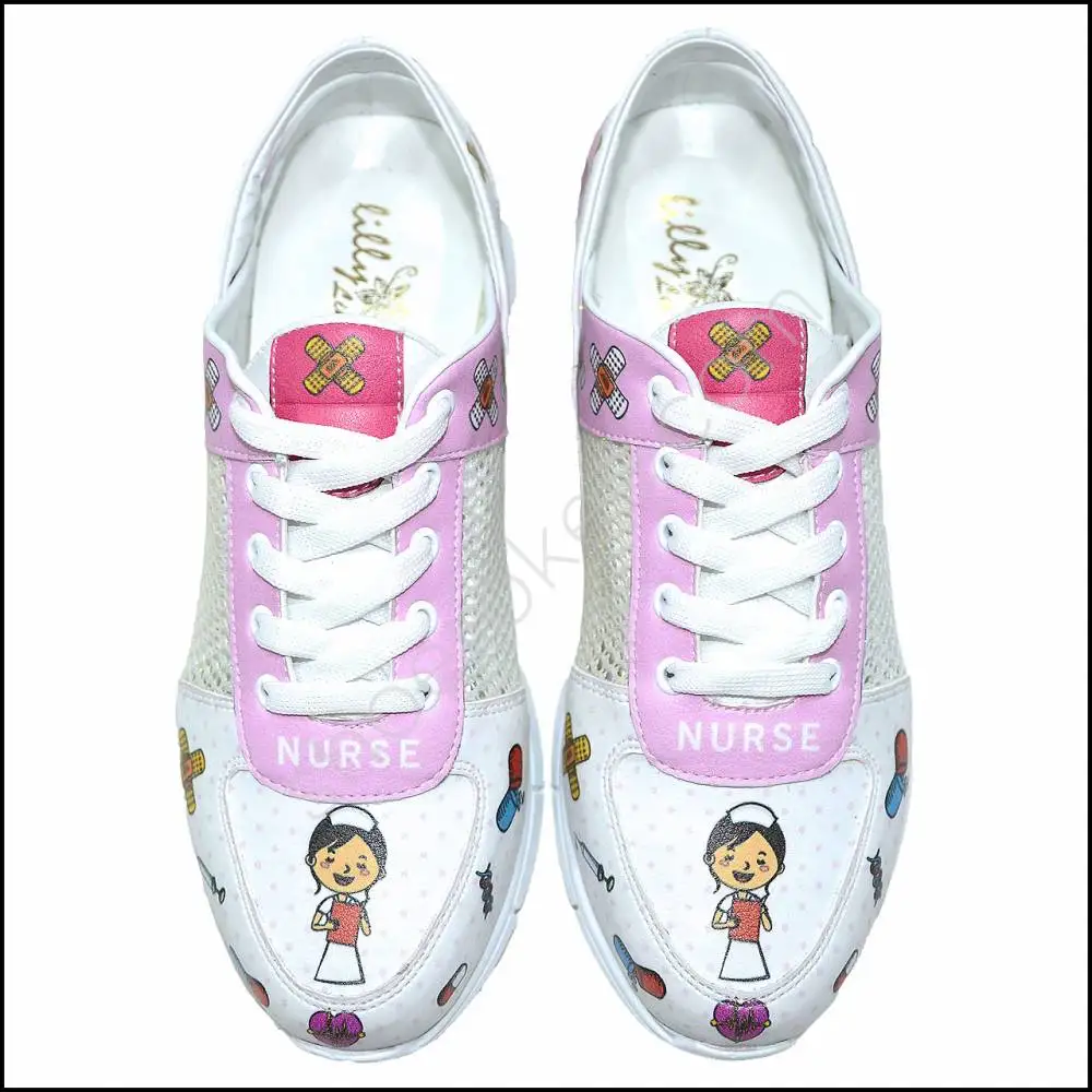 Medical Orthopedic Base Hospital Laboratory Nurse Doctor Beauty Salon Non Slip Shoes Wedge Platform Breathable Soft Mesh Flat |