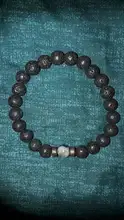 Pulsera de cuentas estilo tibetano para hombre, brazalete de abalorios, piedra de luna, diseño lava, buda, budista, chacras