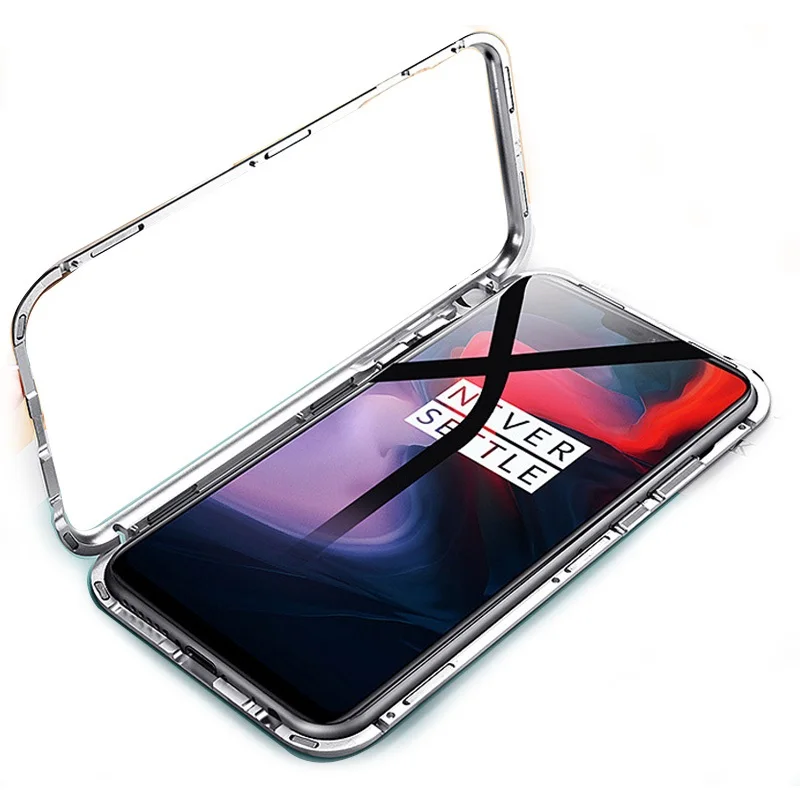 Магнитный адсорбционный металлический чехол для Oneplus 7 Pro 6T 6 5T телефона задняя