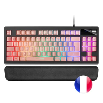 

Mars Gaming MKAX rose, Teclado Gaming TKL H-Mech, lighting RGB, wrist rest Gel, French Layout