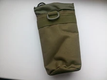 Bolsa de botella de agua para caza, sistema Molle, hervidor, funda cartuchera, acampada, ciclismo, bolsa con cierre de cordón, mochila táctica