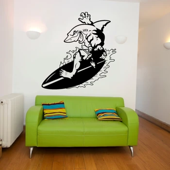 

Summer Surfing Sharks Decal Wall Sticker Surfing Sports Wall Bedroom Decoration A00379