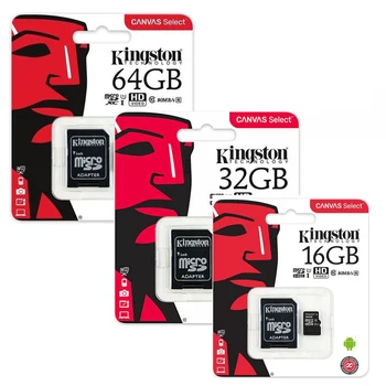 

Tarjetas de memoria Kingston Class 10 Canvas Selection micro SD con adaptador SD 16GB, 32GB Y 64GB lectura rápida cámaras móvil