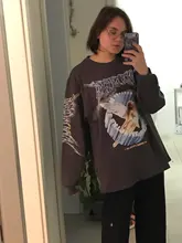 Camiseta de Hip-Hop para hombre, ropa de calle Retro con estampado de Ángel, Harajuku, Camiseta holgada de Hip-Hop, camisetas de algodón de gran tamaño, camisetas de manga larga, 2020