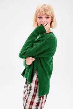 

Trendyol Green Bike Collar Knitwear Sweater TWOAW20FV0145