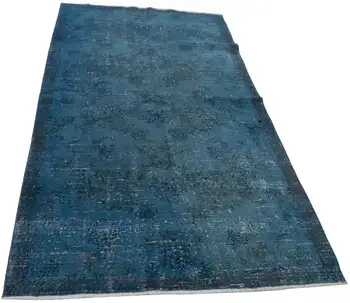 

129x229 Cm Blue Handmade Overdyed Rug-4x7 Ft