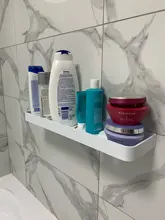 Bathroom Shelves Shampoo-Shelf White Aluminum Rack Painted-Space Single-Tier