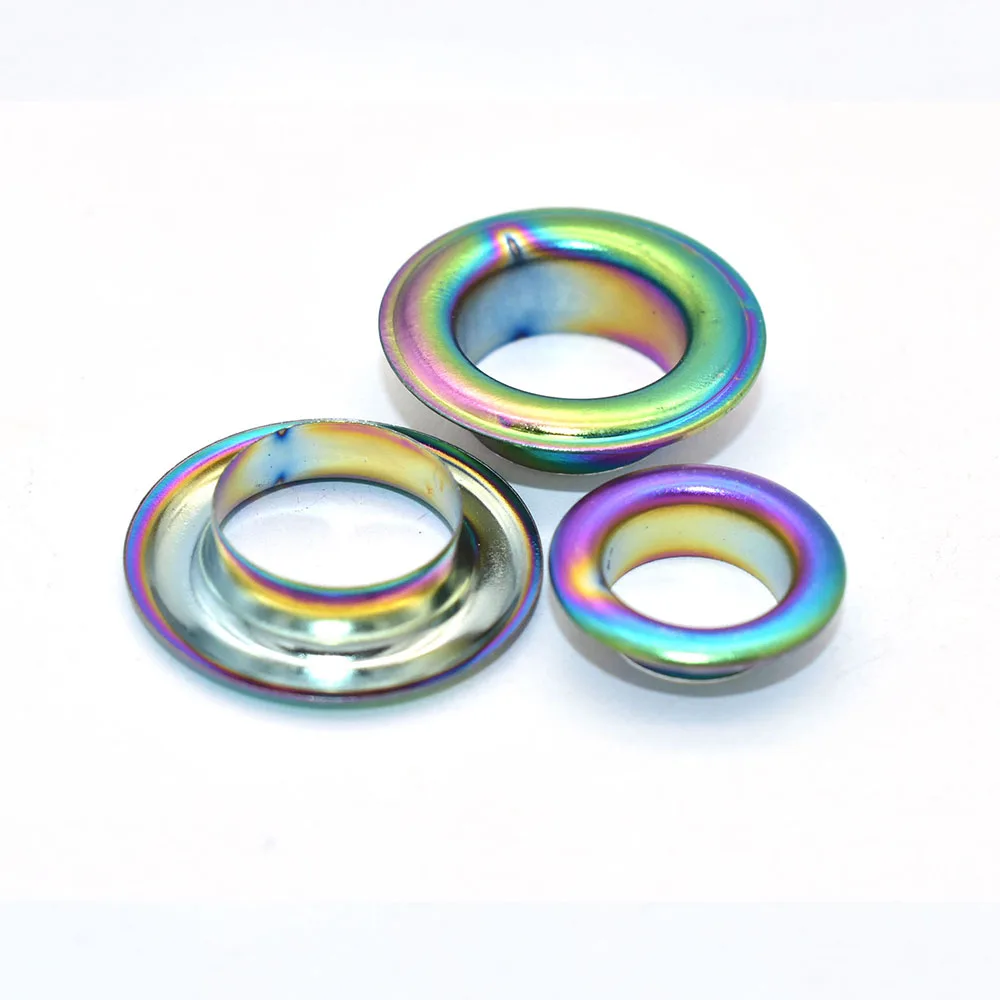 Rainbow Grommets Sewing Eyelets-2 Size Metal Eyelets Round Inner Hole Grommets DIY Rivet Leathercraft Accessories