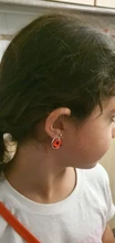 Pendientes de escarabajo de animales para niños, Clips para las orejas, esmalte rojo, regalo de Navidad, 2020