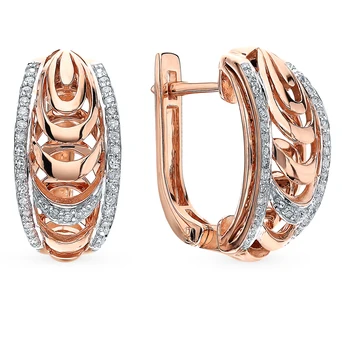 

Gold earrings with diamonds sunlight sample 585
